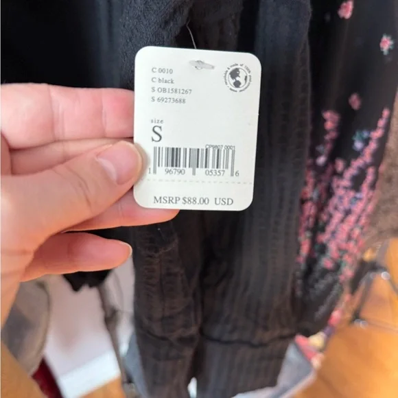 NWT Free People Juicy long sleeve tunic in black - Picture 9 of 10